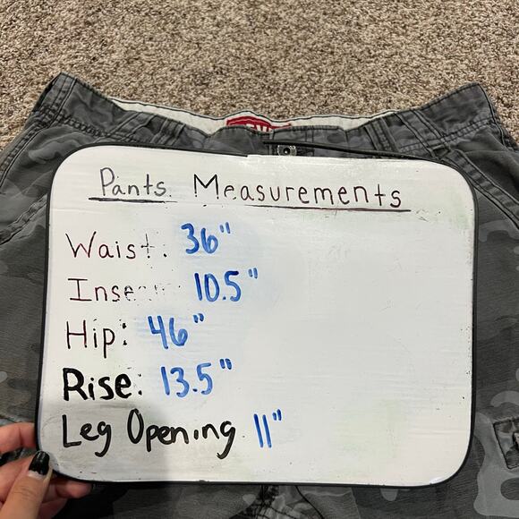 Vintage y2k Men's 36 Levi's Cargo Camo Grey Military Baggy Skater Twill Shorts - Picture 9 of 9